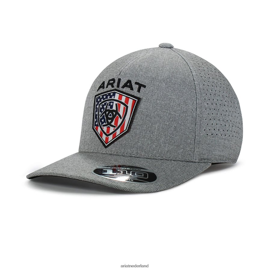 grijs pet met usa-vlagschildlogo Ariat Heren accessoires PJ26LN1951