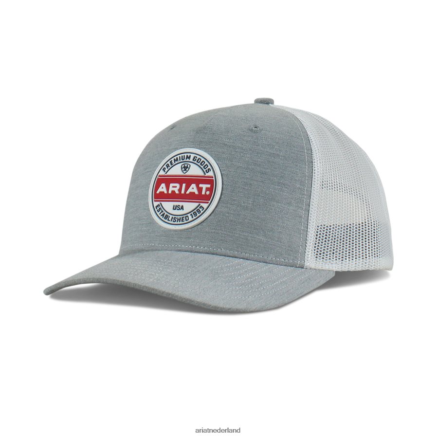 grijs premium goederen ronde patch cap Ariat Heren accessoires PJ26LN1955