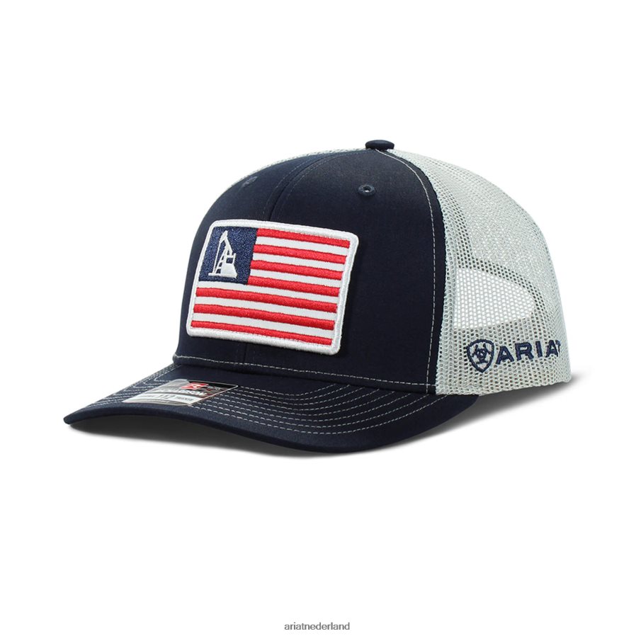 marine pet met logo van de vlag van de VS Ariat Heren accessoires PJ26LN1963