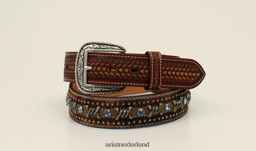 bruin prikkeldraad riem Ariat Heren accessoires PJ26LN1843