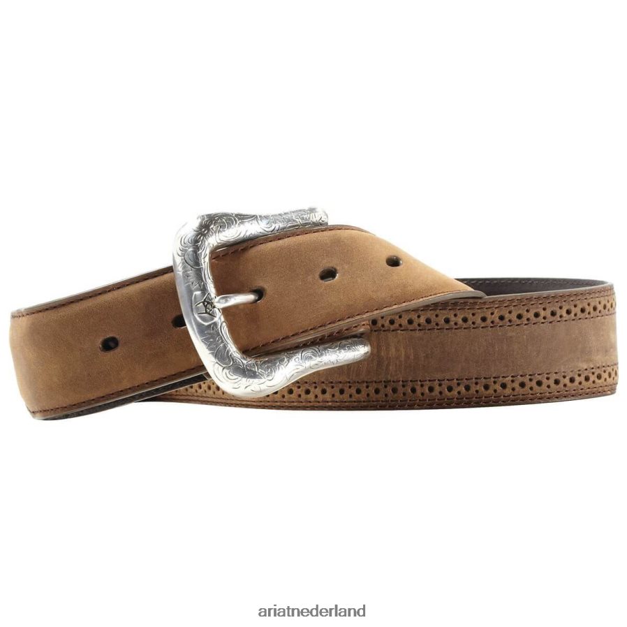 bruin riem met klein gaatje Ariat Heren accessoires PJ26LN1852