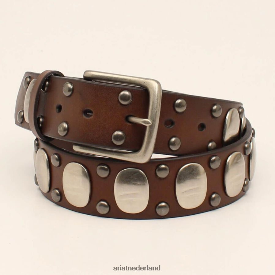 bruin zilveren ovale medaillonriem Ariat Heren accessoires PJ26LN1870