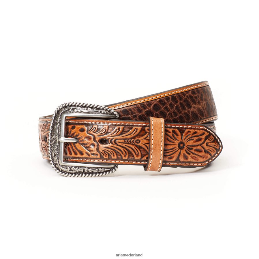 bruinen Stonetown-riem Ariat Heren accessoires PJ26LN1858