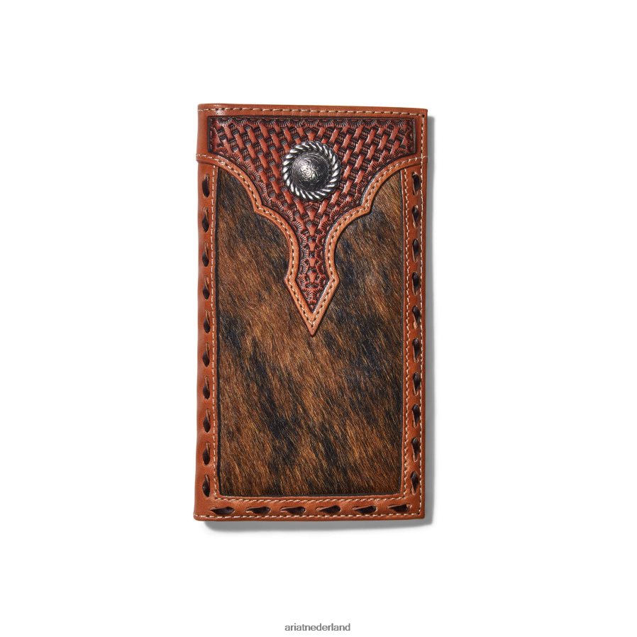 bruin rodeo portemonnee basketweave kalfshaar Ariat Heren accessoires PJ26LN1814