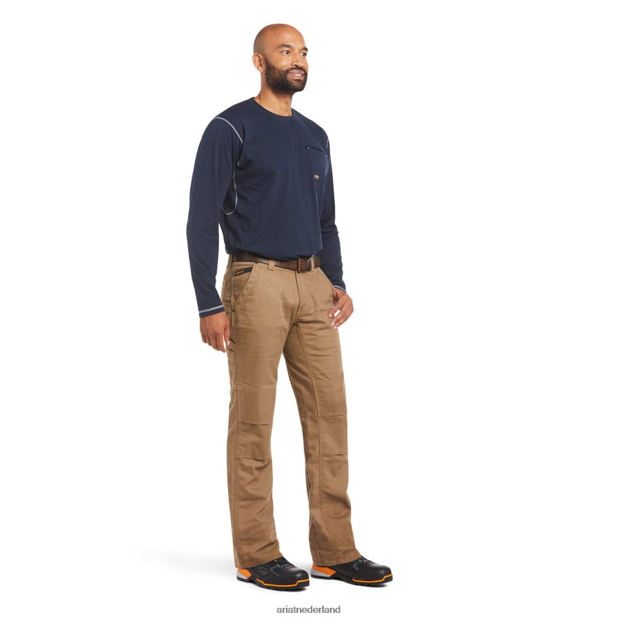 veld kaki rebar m4 relaxte durastretch canvas utility boot-cut broek Ariat Heren bodems PJ26LN1757