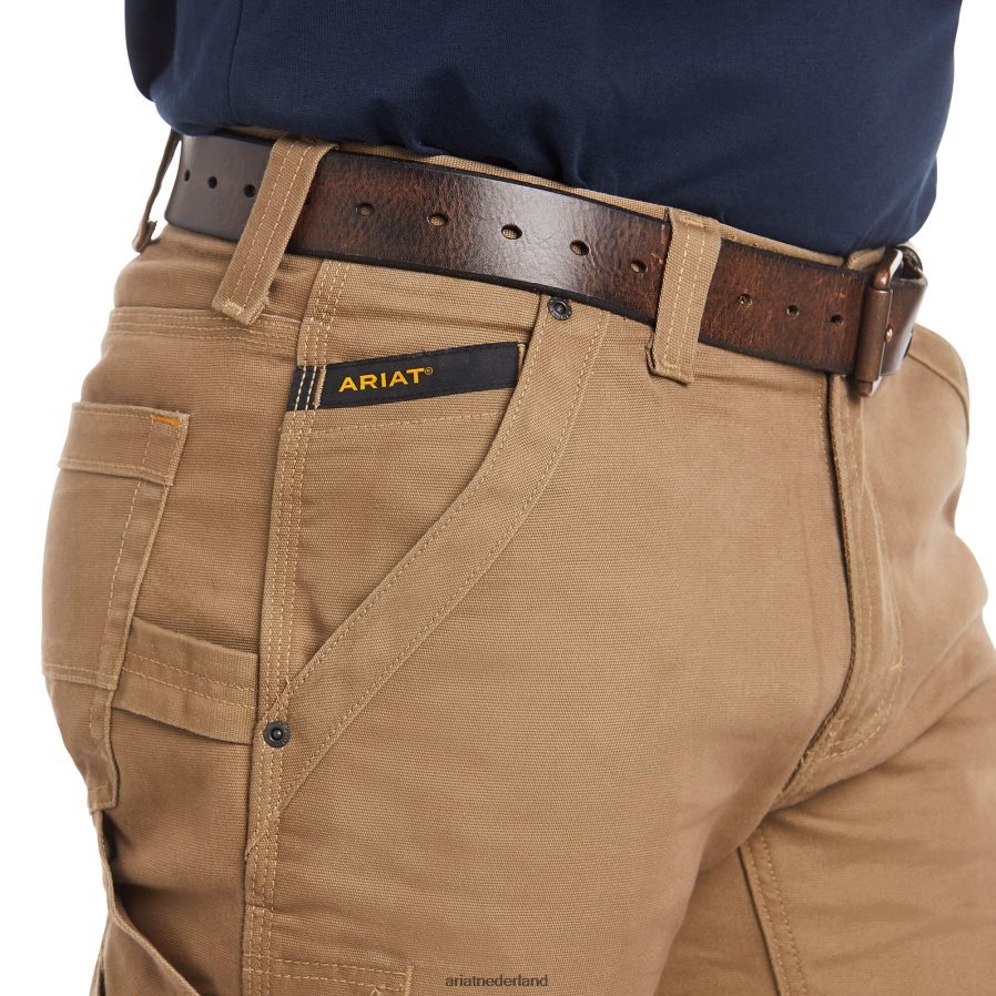 veld kaki rebar m4 relaxte durastretch canvas utility boot-cut broek Ariat Heren bodems PJ26LN1757
