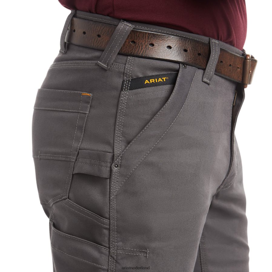 wapening grijs rebar m4 relaxte durastretch canvas utility boot-cut broek Ariat Heren bodems PJ26LN1758