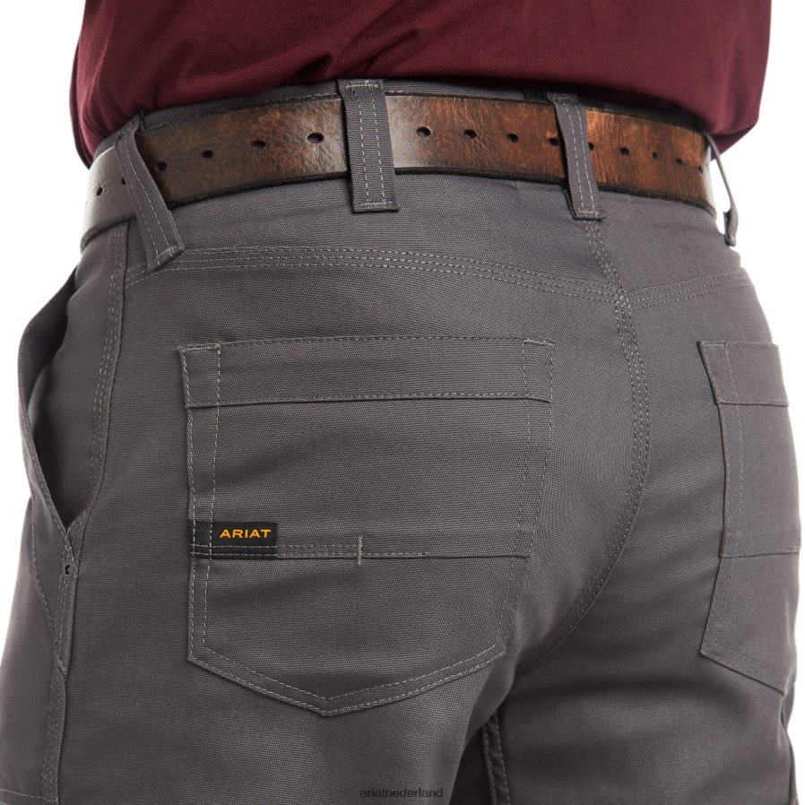 wapening grijs rebar m4 relaxte durastretch canvas utility boot-cut broek Ariat Heren bodems PJ26LN1758