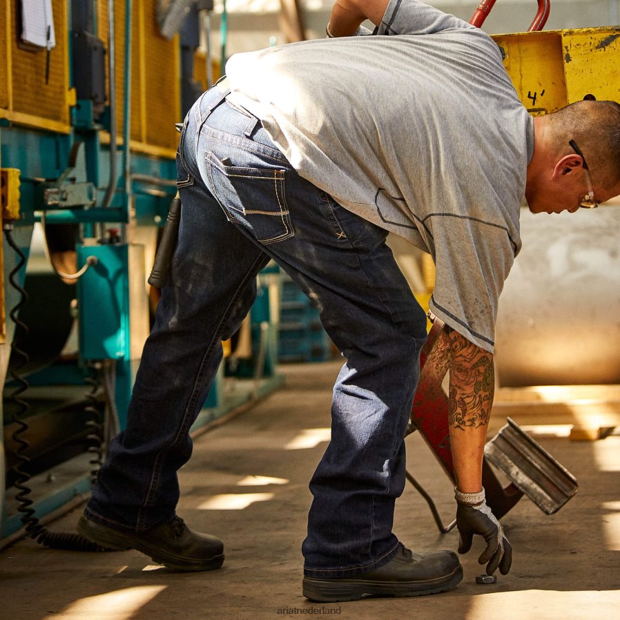 maritiem rebar m4 boot-cut jeans met lage taille en durastretch rand Ariat Heren bodems PJ26LN517