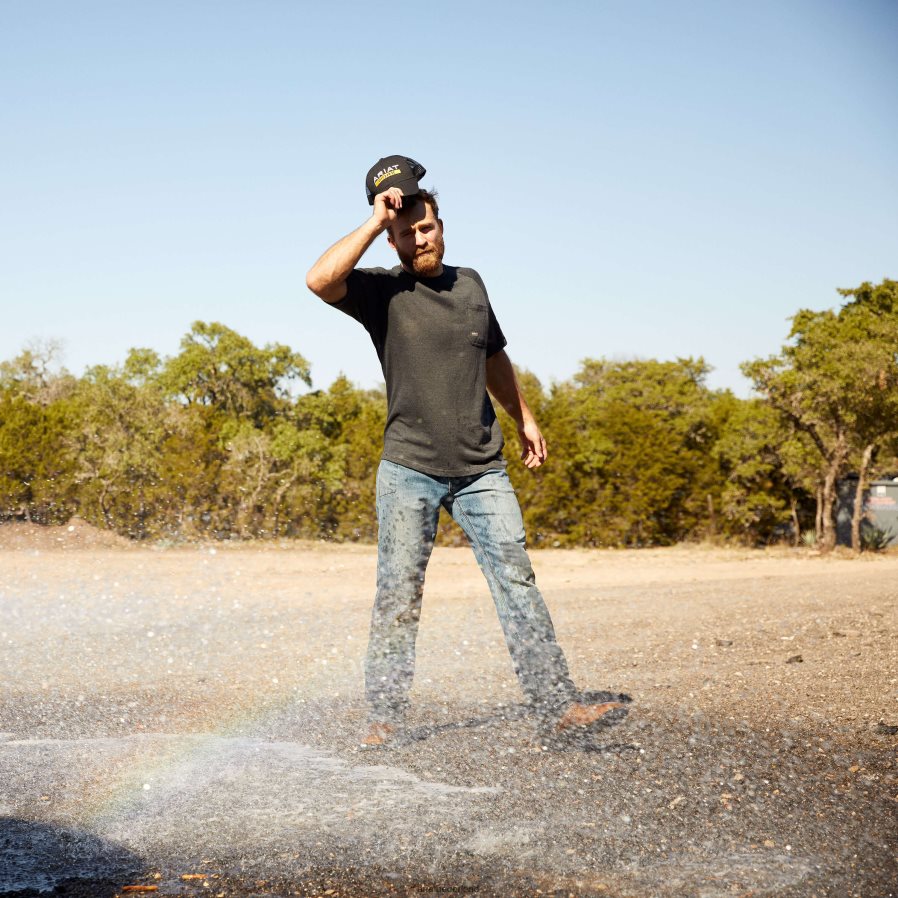 randhout rebar m5 straight durastretch basic stapelbare jeans met rechte pijpen Ariat Heren bodems PJ26LN499