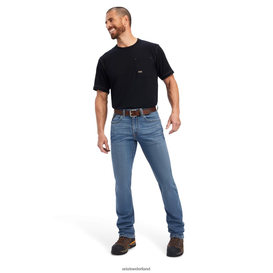 ventura rebar m4 boot-cut jeans met lage taille en durastretch rand Ariat Heren bodems PJ26LN516