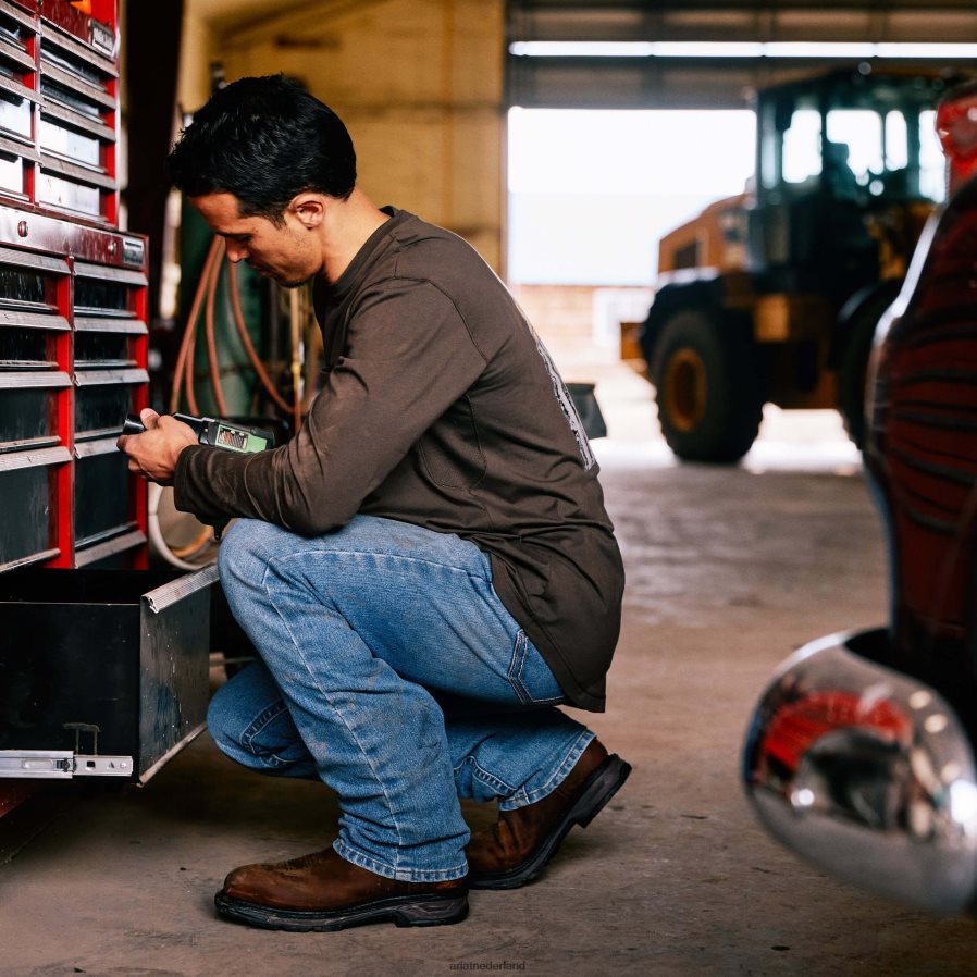 ventura rebar m4 boot-cut jeans met lage taille en durastretch rand Ariat Heren bodems PJ26LN516