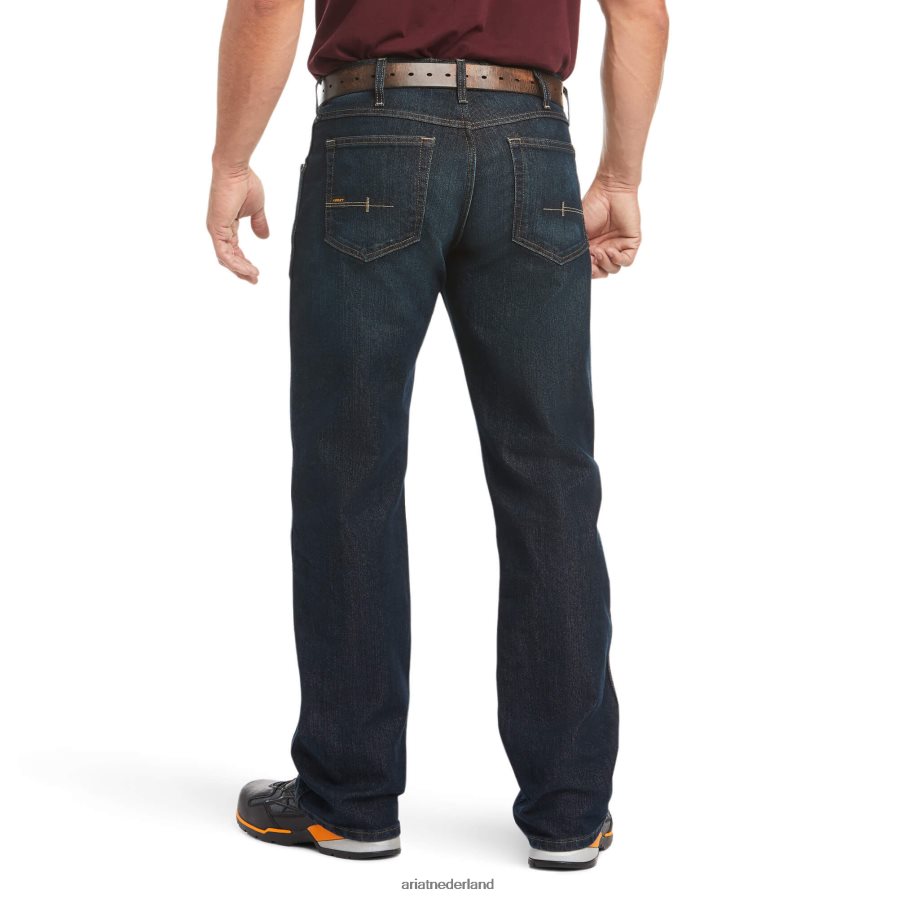 zwarte steen wapening m5 rechte, durastretch rand stapelbare jeans met rechte pijpen Ariat Heren bodems PJ26LN496