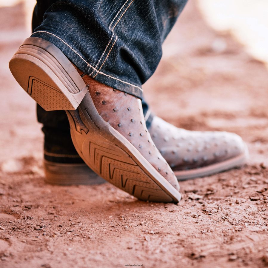 donkere tabac volledige struisvogelveer dolk westerse laars Ariat Heren schoenen PJ26LN148