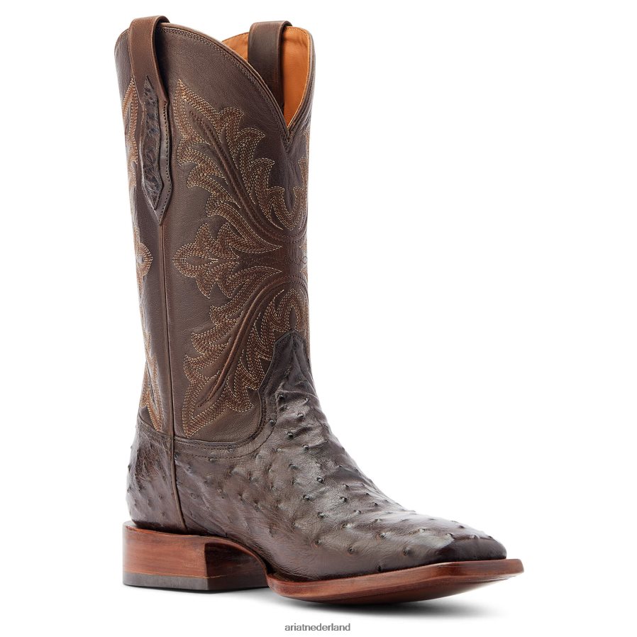 espresso volledige ganzenveer struisvogel bassett Ariat Heren schoenen PJ26LN149