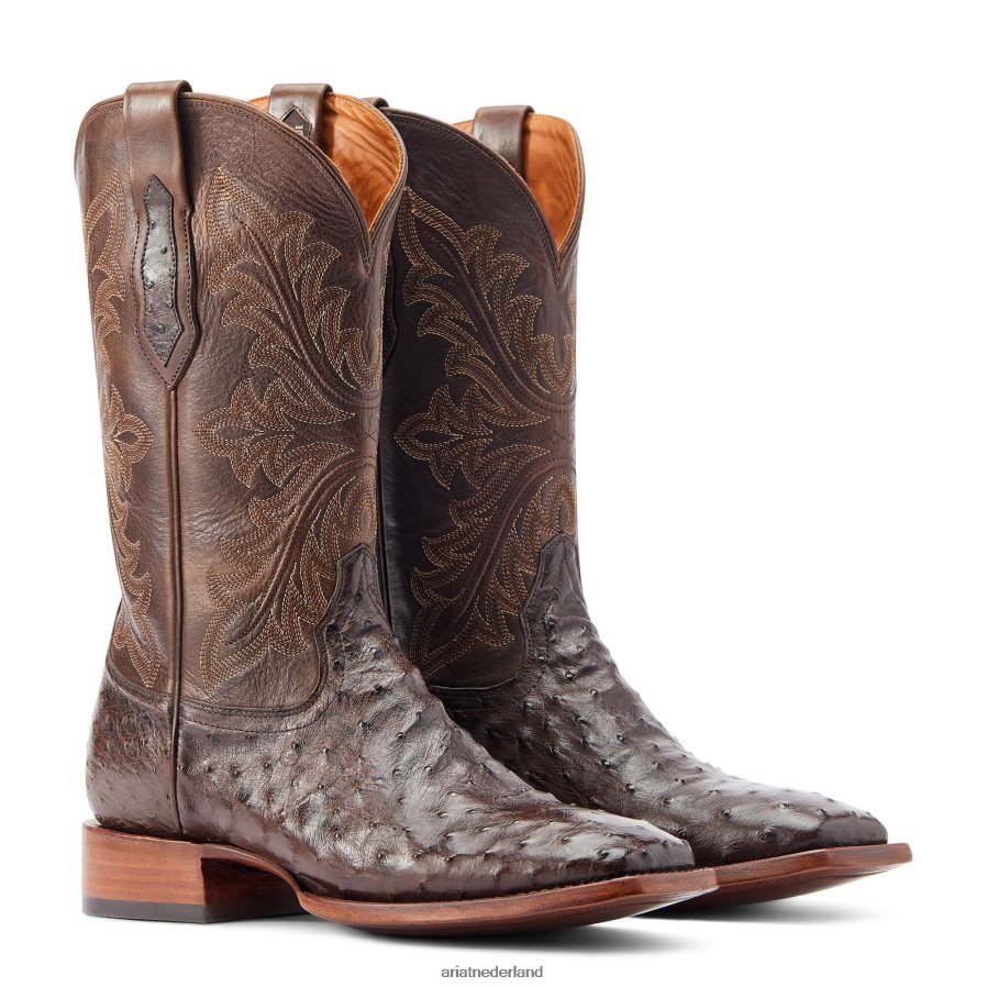 espresso volledige ganzenveer struisvogel bassett Ariat Heren schoenen PJ26LN149