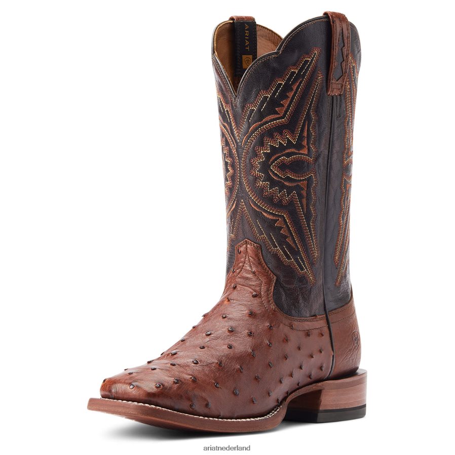 kaneel volledige ganzenveer struisvogel Broncy westernlaars Ariat Heren schoenen PJ26LN184