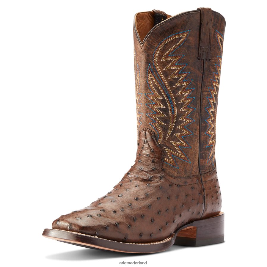 mokka volledige ganzenveer struisvogel galop westernlaars Ariat Heren schoenen PJ26LN144