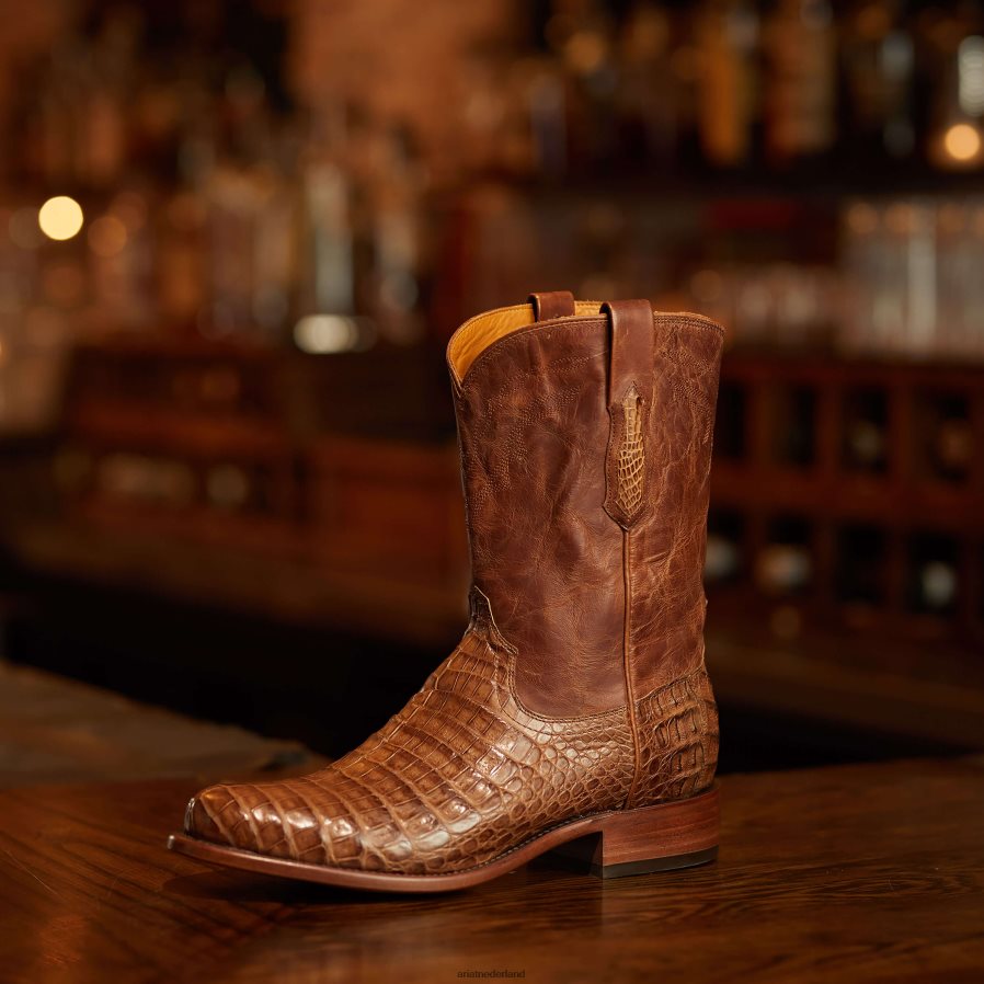 natuurlijke kaaimanbuik bank gemaakt clanton Ariat Heren schoenen PJ26LN155