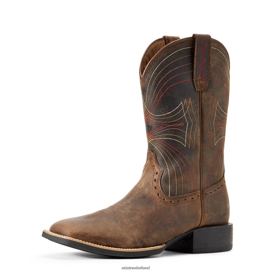 noodlijdend bruin sport westernlaars met brede vierkante neus Ariat Heren schoenen PJ26LN32