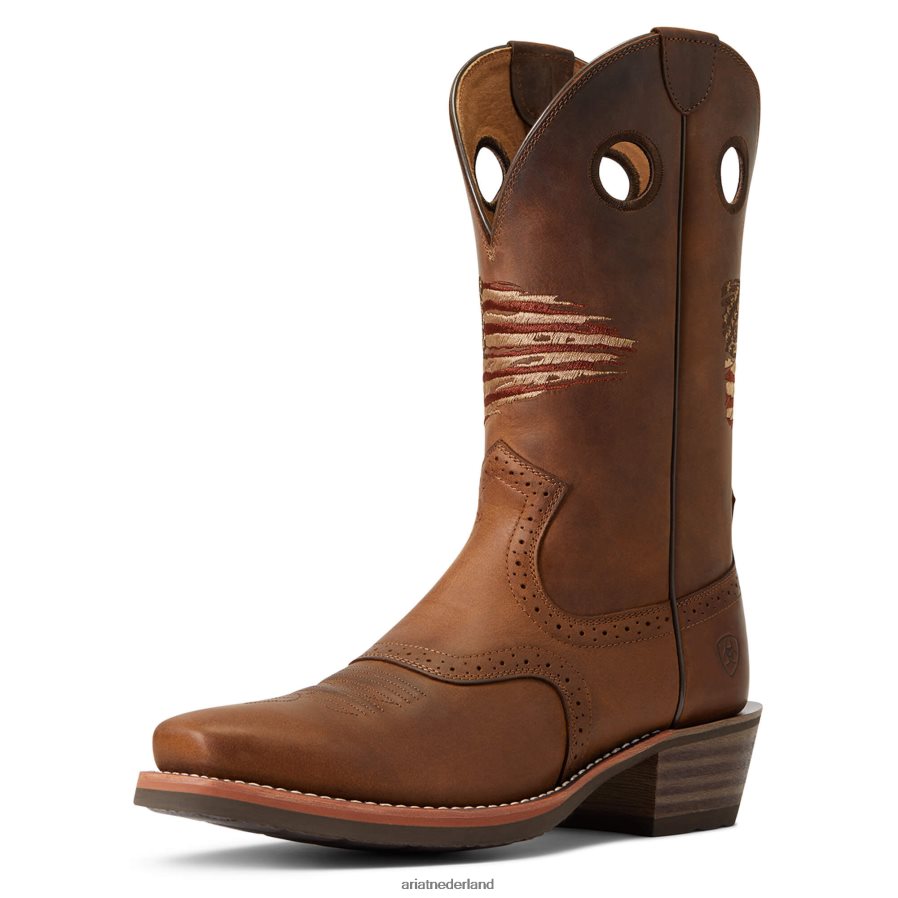 noodlijdend bruin stoere patriot westernlaars Ariat Heren schoenen PJ26LN172