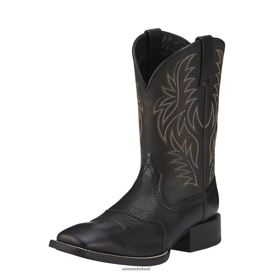 zwarte hertaan sport westernlaars met brede vierkante neus Ariat Heren schoenen PJ26LN16