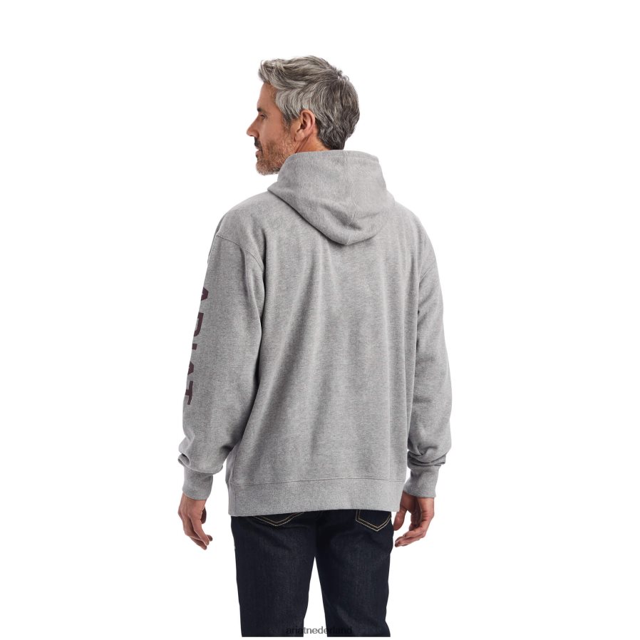 grijs gemêleerd logo-hoodie Ariat Heren topjes PJ26LN1402