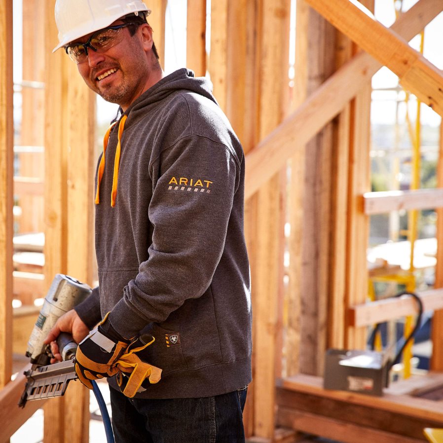 houtskool wapening werkman hoodie Ariat Heren topjes PJ26LN1456