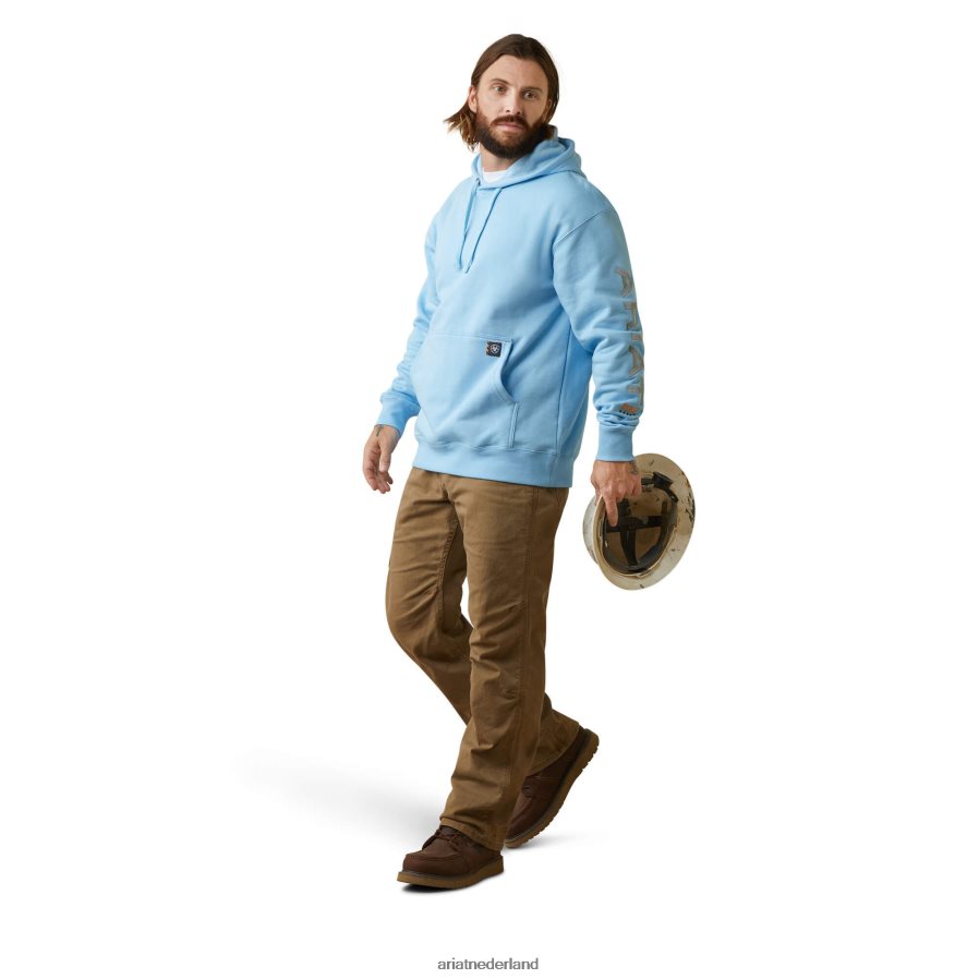 nederlandse kanaalheide/legering grafische hoodie met wapening Ariat Heren topjes PJ26LN1426