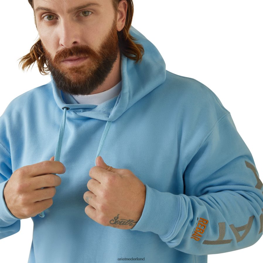 nederlandse kanaalheide/legering grafische hoodie met wapening Ariat Heren topjes PJ26LN1426