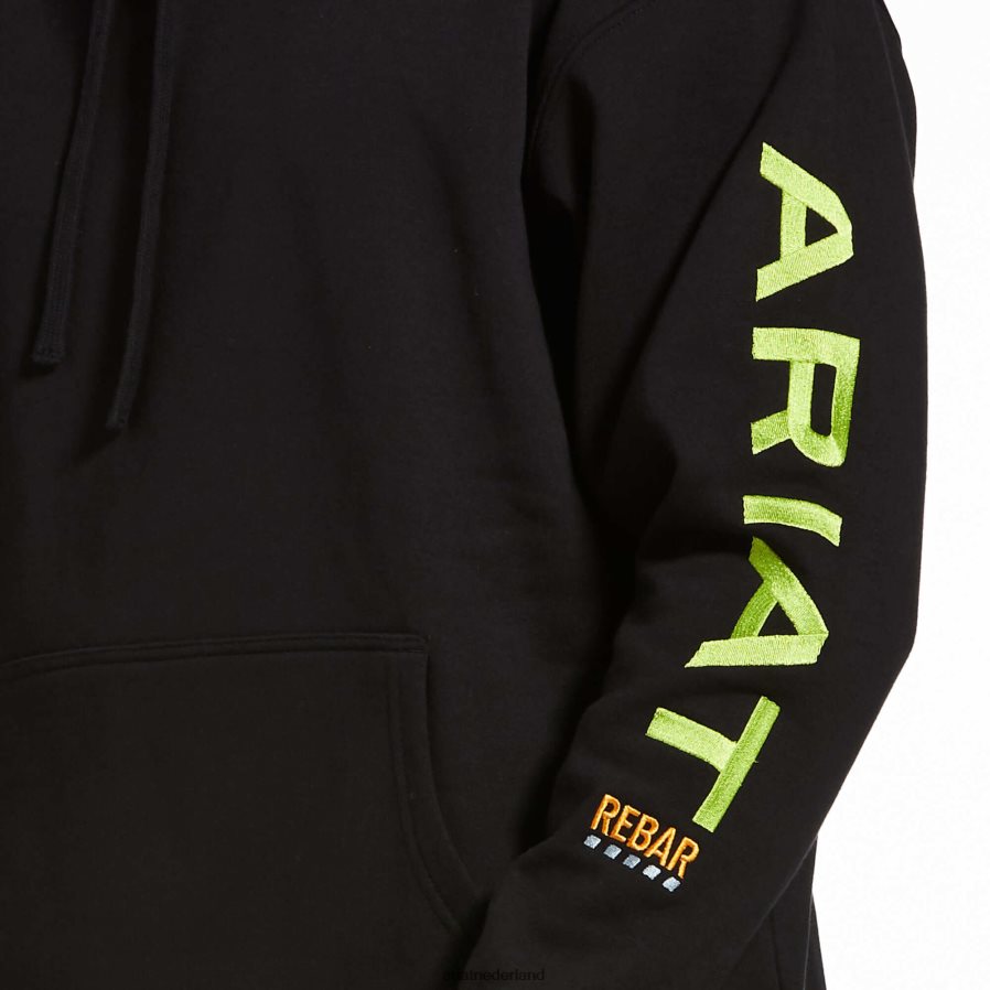 zwart/limoen grafische hoodie met wapening Ariat Heren topjes PJ26LN1395