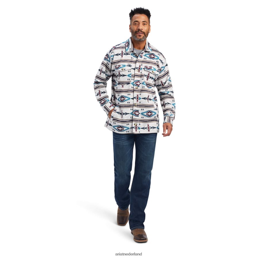 donkere havermout Caldwell bedrukt overhemdjack Ariat Heren topjes PJ26LN1482