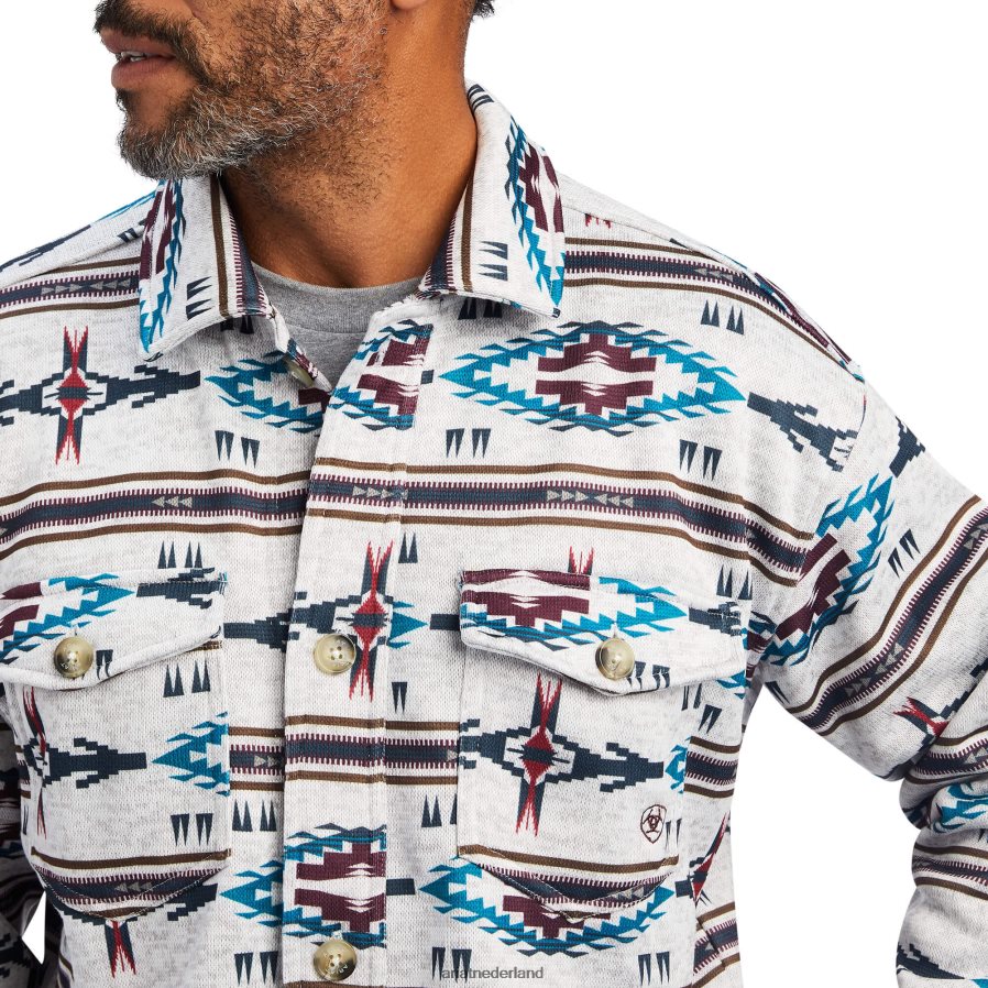 donkere havermout Caldwell bedrukt overhemdjack Ariat Heren topjes PJ26LN1482