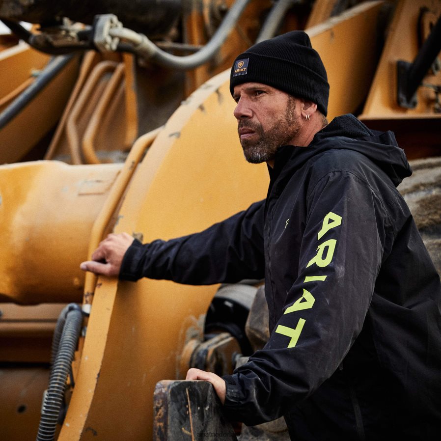 zwart/limoen waterdichte jas met stormshell-logo van wapening Ariat Heren topjes PJ26LN1560