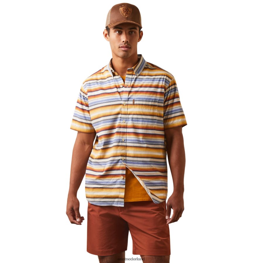 gouden serape zonsondergang serape stretch modern fit overhemd Ariat Heren topjes PJ26LN1353