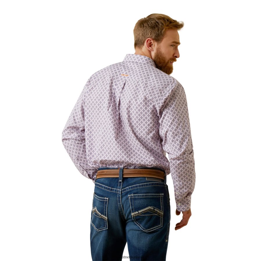 lila Merrick getailleerd overhemd Ariat Heren topjes PJ26LN1370