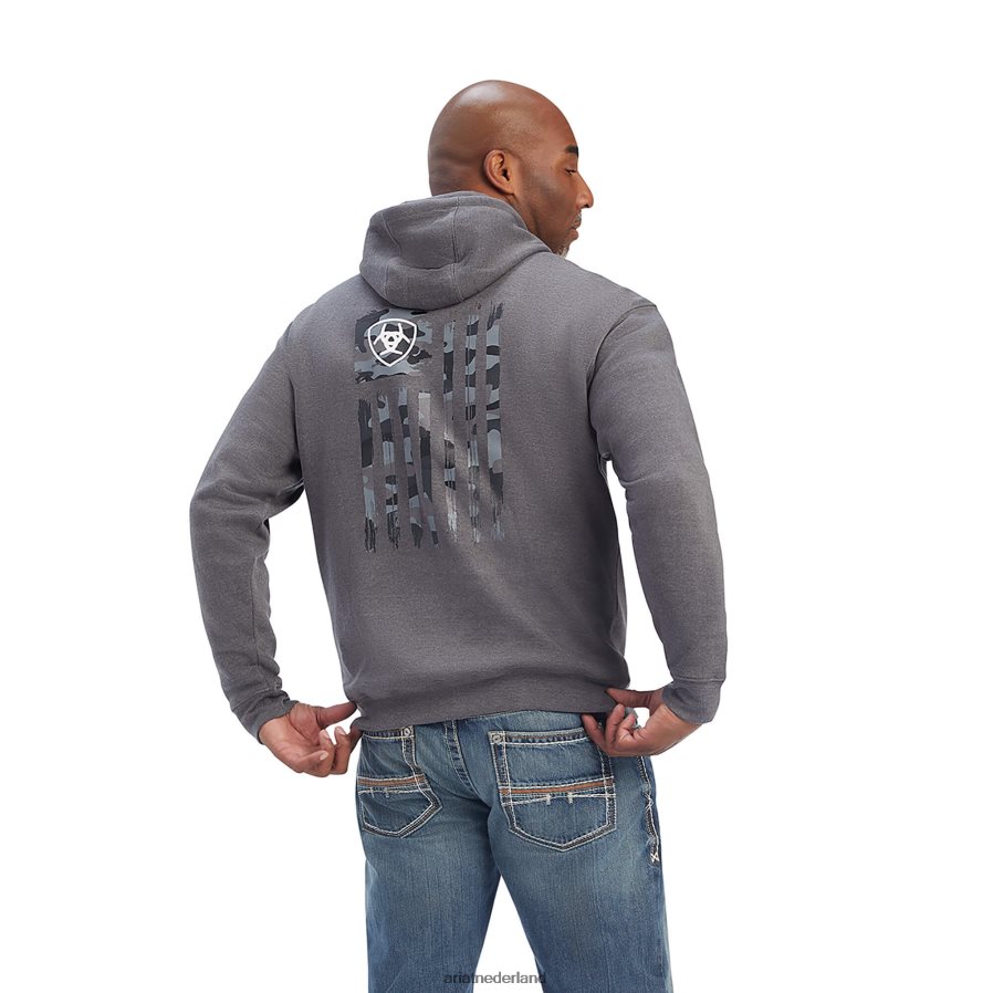houtskool heide Sweatshirt met camouflagevlag Ariat Heren topjes PJ26LN1411