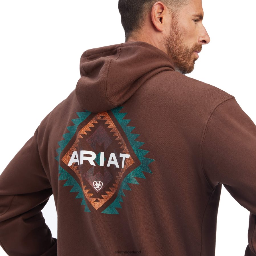 kastanje zuidwestelijk leren sweatshirt Ariat Heren topjes PJ26LN1487