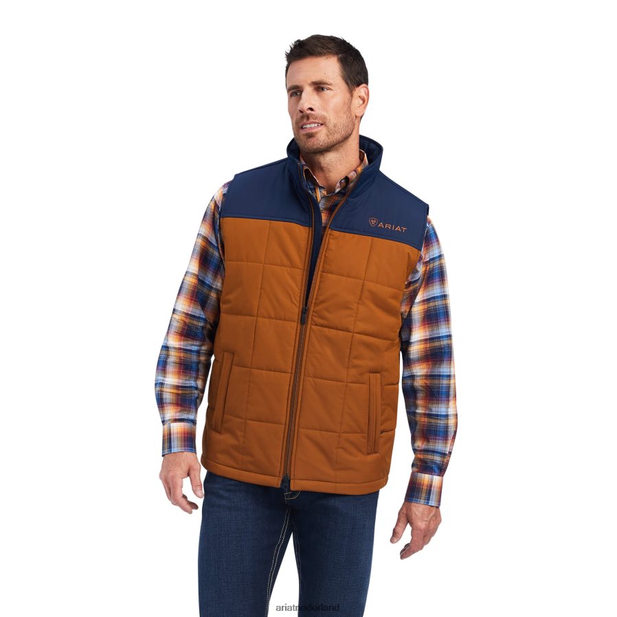 kastanje/marine crius geïsoleerd vest Ariat Heren topjes PJ26LN1564