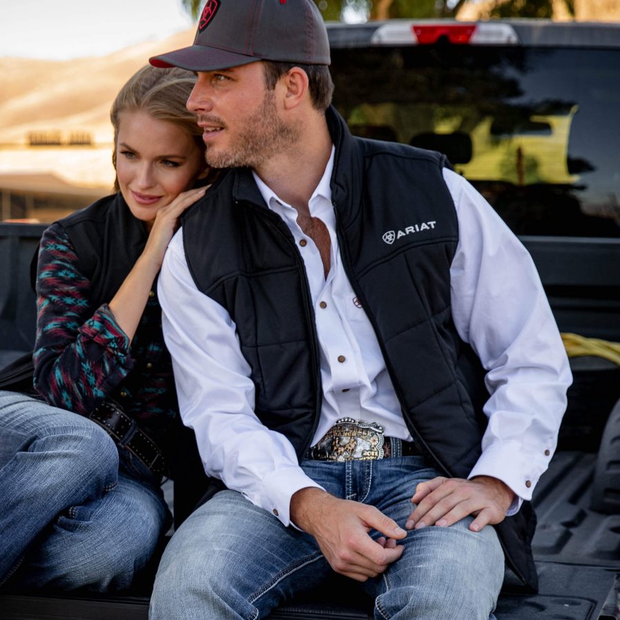 zwart crius geïsoleerd vest Ariat Heren topjes PJ26LN1555