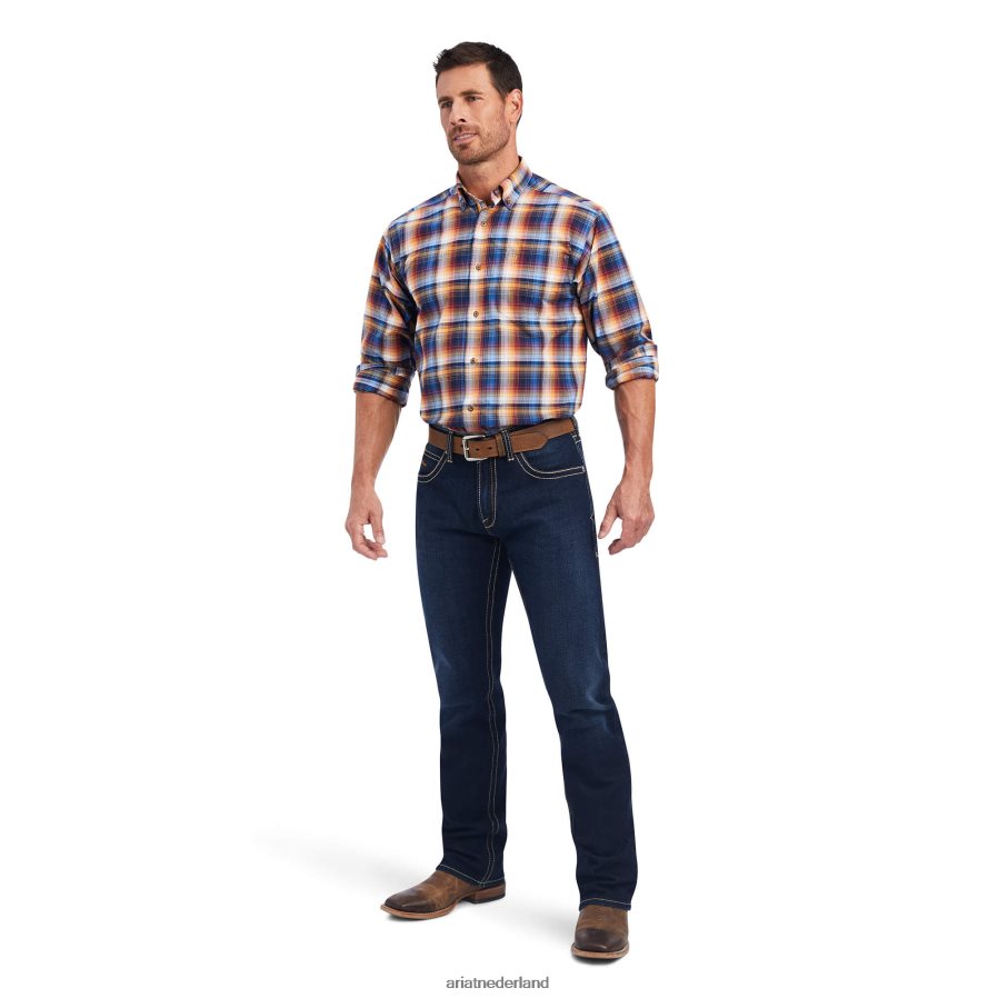 Egeïsch blauw pro-serie nigel stretch overhemd met klassieke pasvorm Ariat Heren toppen PJ26LN1270