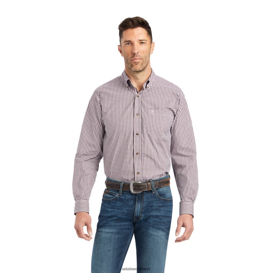 bordeaux Pro Series Francis klassiek fit overhemd Ariat Heren toppen PJ26LN1205