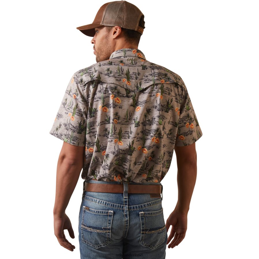 duif woestijnlandschap venttek western getailleerd overhemd Ariat Heren toppen PJ26LN1143