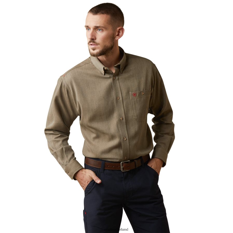 kaki heide fr air inherent werkshirt Ariat Heren toppen PJ26LN1327
