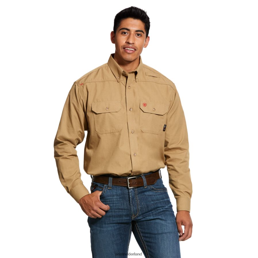 khaki fr vederlicht werkshirt Ariat Heren toppen PJ26LN1226