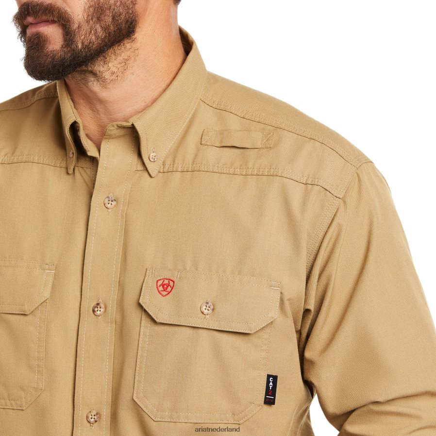 khaki fr vederlicht werkshirt Ariat Heren toppen PJ26LN1226