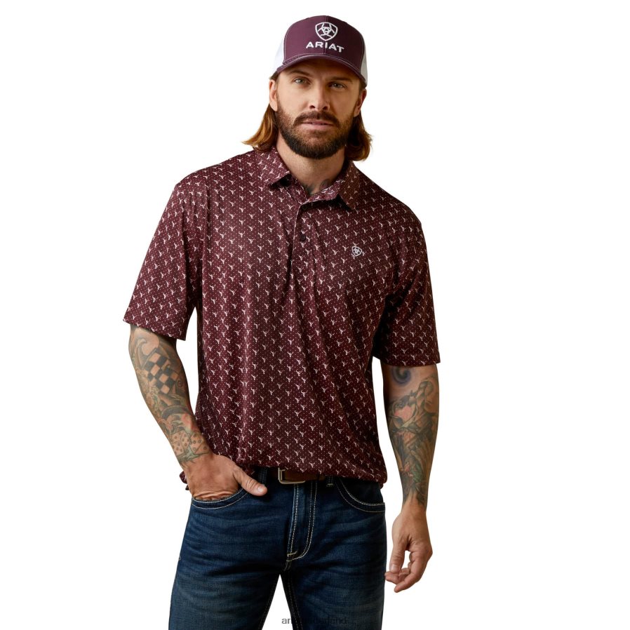 malbec Polo met all-over print Ariat Heren toppen PJ26LN553