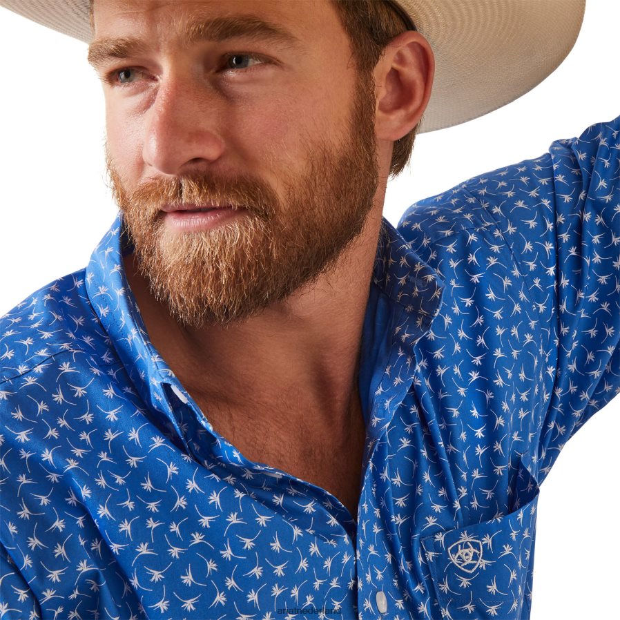 neopreen blauw Leeland getailleerd overhemd Ariat Heren toppen PJ26LN1119