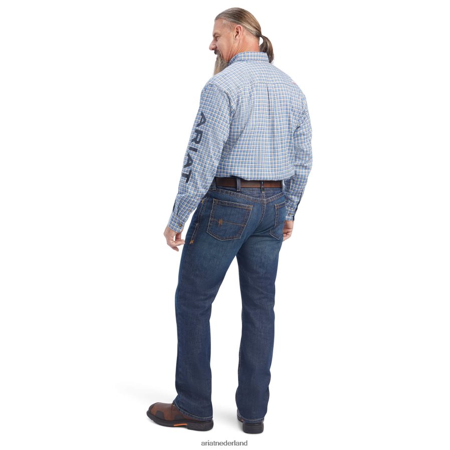 turkoois fr cunningham logo werkoverhemd Ariat Heren toppen PJ26LN1282