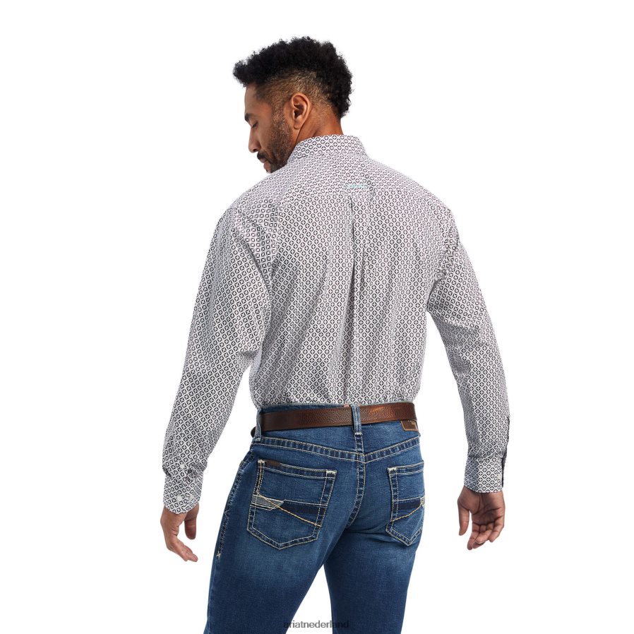 wit Finleigh klassiek fit overhemd Ariat Heren toppen PJ26LN1209